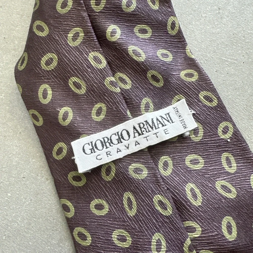 Giorgio Armani Cravatte Tie Men's Fashion Accessory - Purple Gold Circle